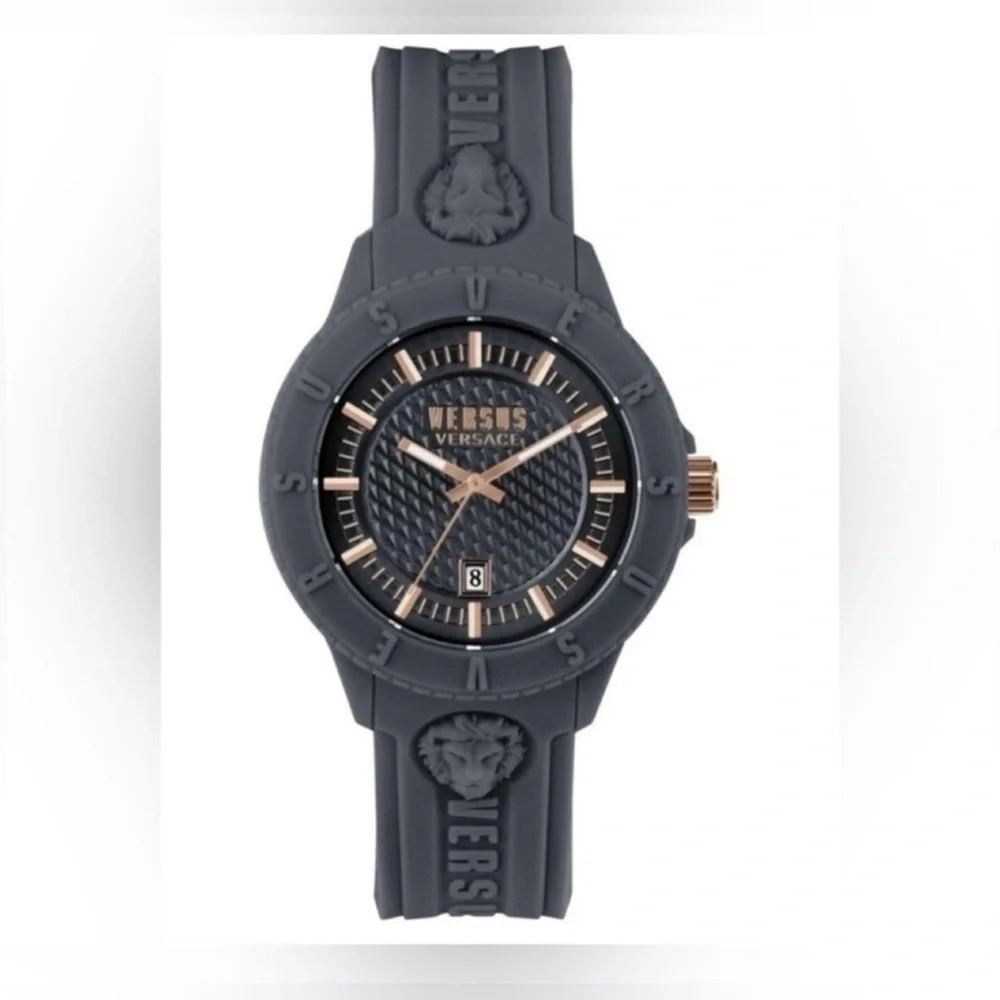 VERSUS VERSACE Tokyo Silicone & Stainless Steel Watch Men.